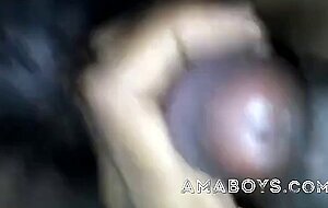 Ebony Cock Stroking Under the Stars