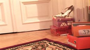 A Sexy Girl Tries on Shoes in a Store, but the Clerk Is a Lesbian Slut with a Fetish for Feet