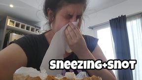 Allergy Sneezing & Snot Compilation: Chubby Girl Sneezes a Lot from Tree Pollen POV