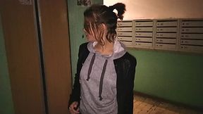 Real POV Public Sex / Russian Teen Walks with Cum In Panties