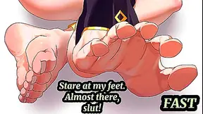 Submissive Guys Lick Feet Pits in Hentai Femdom Tease Challenge