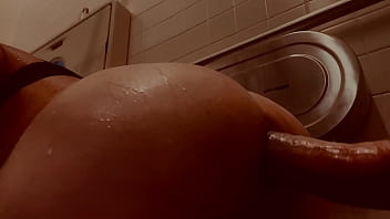 Solo Anal in Dirty Public Restroom