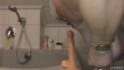 Vicky rides a massive dildo