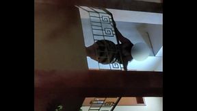 Nalgona in lingerie showing off around the hotel