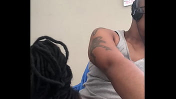 Lesbian Stud Gets Head at Work