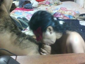 young horney couple 1st time fuck in friends home by staring blowjob