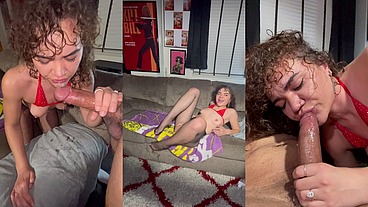 Naudi Nala POV sloppy blowjob w fucking and squirt on big dick (Part 4)