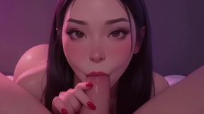 Brunette AI Girlfriend Sucks Hard Cock Craves Cock