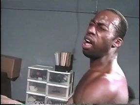 Shaved head stud moans while penetrates his in his friend's ass