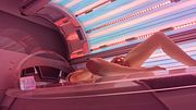 Milf touching her wet pussy in solarium