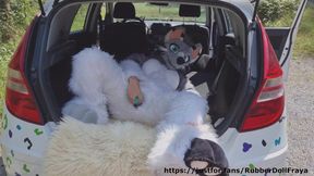 Furry girl POV in a fursuit gets stuffed