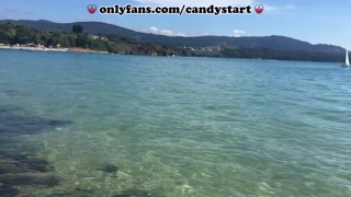 Public fingering at the beach