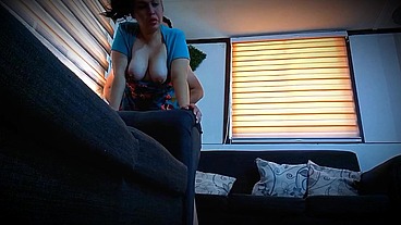 fucking hard with a housewife on the living room couch
