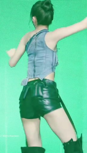 Dancing in denim shorts