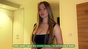 Broke Russian Beauty Takes Massive White Cock For Cash