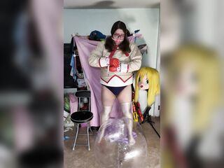 PVC Madoka Cosplay, Gagged and Humping Vibraitor Inflatable