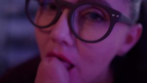 prurient lady pegging her male s and gets cum.