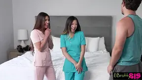 Petite brunette gets a fast and deepthroat orgasm