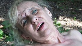Skinny mature granny gets pounded doggystyle in public