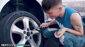 Teen Avery Jones Cant Change A Tire But Can Take A Good Dick