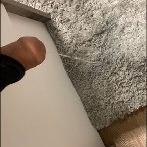 XXL Cock piss in furniture store on the floor