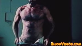 Muscular retro hottie Rory have a satisfying sex session with mature dudes