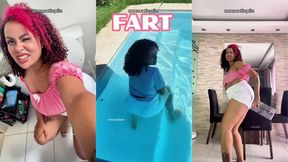 Chubby Girl Fart Loud Rips with Silly Goofy Faces Reactions