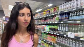 Cumwalk in Public Supermarket - Facial Fetish Outdoor Blowjob
