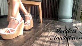 JOI to my pretty feet in white wedges