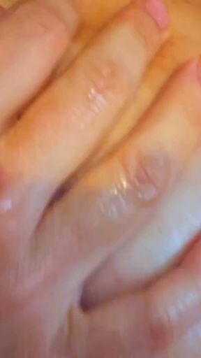 Tits masturbation, big nipples on fire   Clip 2