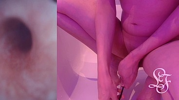 Endoscope POV inflated Bladder - Pissing in the Bathub