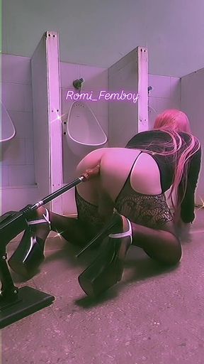 Young Hot Fem Penetrating Herself with Sex Machine