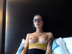 Cute curly brunette solo webcam masturbation