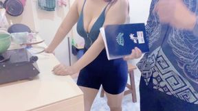 The flirtatious landlady was given a free vagina quota because she couldn't afford to pay her boarding fee.