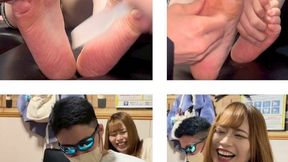 Beautiful Japanese Gal Size 9 Intense Tickling on Her Extremely Sensitive Soles, 8 Minutes 1 Second