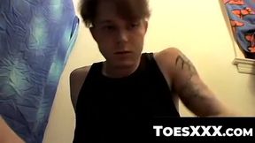 ToesXXX.com - Billy talks directly to you as he plays with his big cock in solo