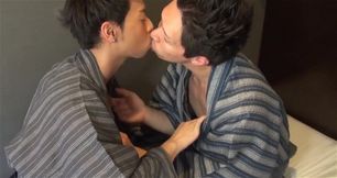 Japanese twink removes his kimono to get fucked h