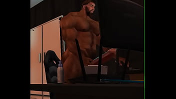 handsome cam heyward jerks to porn