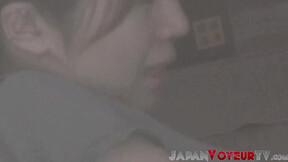 Horny Japanese wifey rubs her twat on