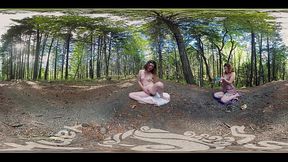 Tempting Yanks VR Turquoise Masturbating Outdoors In 3D Video