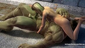 Huge Hulk Fucks A Naked Doll On The Street
