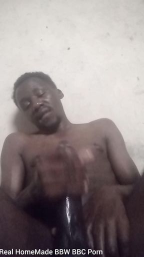 Oiled up Stroking My BBC Cumming Hard