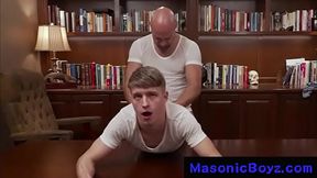 Hung Master bareback'_s boy over his desk @MasonicBoyz