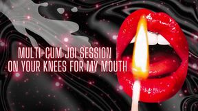 Multi-cum JOI Session - on Your Knees for My Mouth (cumshot 1)