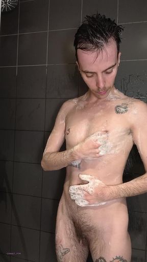 Ftm Gets Horny Under the Shower and Jerks off