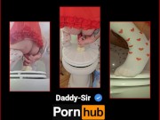 Xd dog  cick knot dildo riding in the bathroom