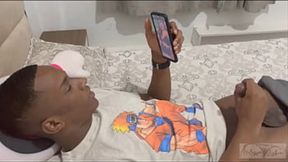 Unscripted stepson jerks off while eating his hot MILF stepmom's ass
