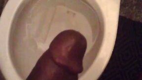 Big, Fat, Uncut Cock: Black Man`s Hot Cumshot & Piss Shower