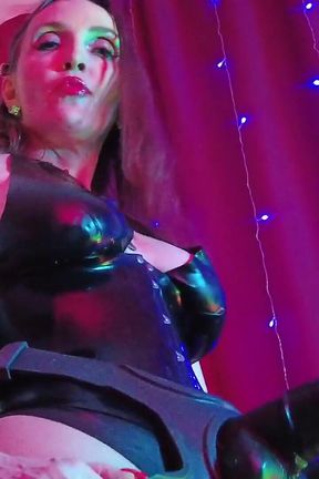 Femdom Mistress BDSM Eva Latex Hot Big Ass MILF Strapon Dick Sexy Dominatrix Goddess Boots Leather Heels