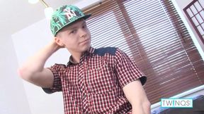 Horny James T Couch Tease And Shoots Ropes on Pale Abs!